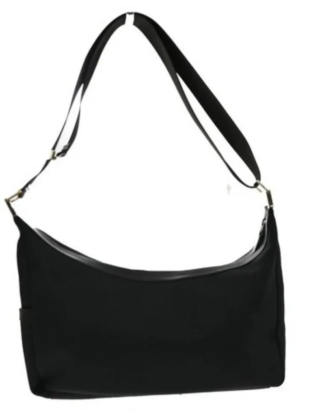 GUCCI Logo Shoulder Hobo Bag Leather Black GHW Italy 62KD276
